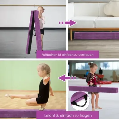 2.1M Balance Beam Gymnastický trénink Skládací odolný Fitness Black