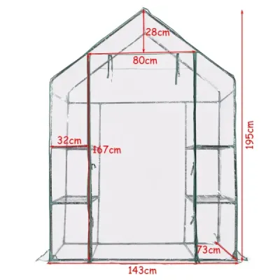 Skleník Fóliový skleník Skleník Domeček pro rostliny Domeček pro rajčata 143 x 73 x 195 cm