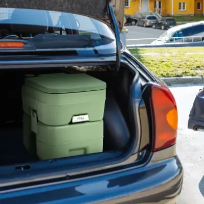 Camping WC Cestovní toaleta Mobilní toaleta WC Přenosná venkovní toaleta 20 L-šedá