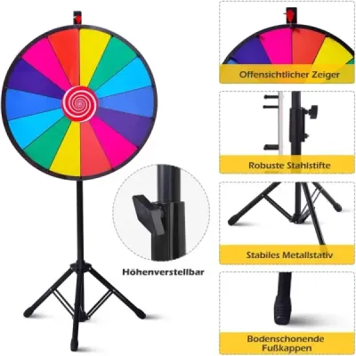 ? 60 cm kolo štěstí hračka barevné kolo hry pro loterijní hry slovní hry 24"