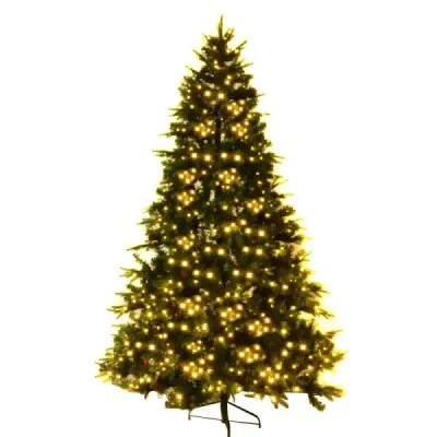 Umělý vánoční stromek s LED pohádkovými světly Vánoční stromek 210/225/240 cm Zelená-210 cm