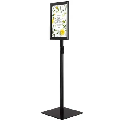 Informační stojan DIN A4 Výškově nastavitelný Odnímatelný stojan na plakáty Stříbrná/Černá 33 x 24 cm-Černá
