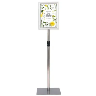 Informační stojan DIN A4 Výškově nastavitelný Odnímatelný stojan na plakáty Stříbrná/Černá 33 x 24 cm-Černá