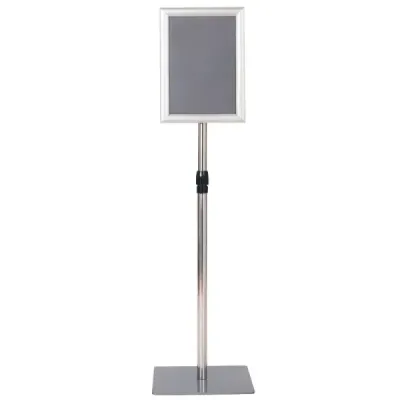 Informační stojan DIN A4 Výškově nastavitelný Odnímatelný stojan na plakáty Stříbrná/Černá 33 x 24 cm-Černá