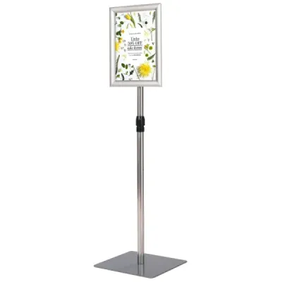Informační stojan DIN A4 Výškově nastavitelný Odnímatelný stojan na plakáty Stříbrná/Černá 33 x 24 cm-Černá