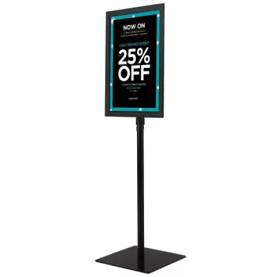 Information Stojan A3 Výškově nastavitelný Odnímatelný Stojan na plakáty Stříbrný/Černý 42 x 29,5 cm-Černý