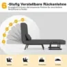 Rozkládací rozkládací pohovka Nastavitelná rozkládací pohovka s opěradlem Tmavě šedá