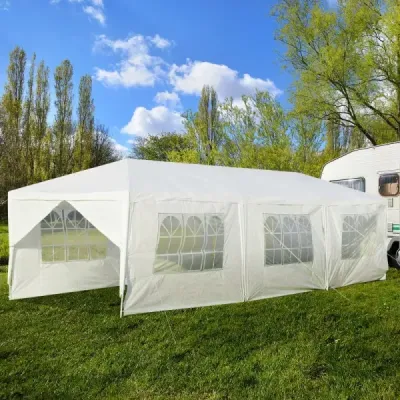 Zahradní altán 3x9m párty stan zahradní stan UV ochrana stan bílý