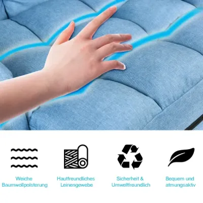 Podlahové křeslo s funkcí spánku a nastavitelným opěradlem Čalouněná podlahová pohovka Rozkládací pohovka šedá