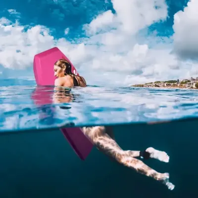 Bodyboard lehká plavecká deska s jádrem z EPS a povrchem z XPE na pláž pro děti a dospělé 94cm/106cm růžová