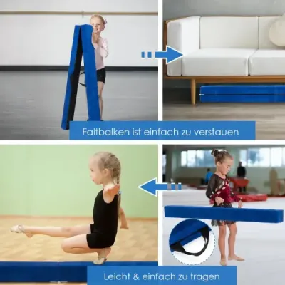 2.1M Balance Beam Gymnastický trénink Skládací odolný Fitness Black