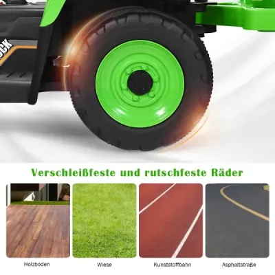 12 V dětský traktor s přívěsem Elektrické autíčko na baterie žluté
