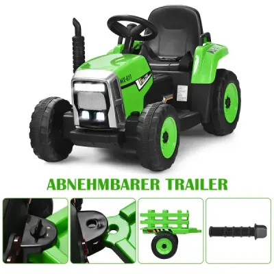12 V dětský traktor s přívěsem Elektrické autíčko na baterie žluté