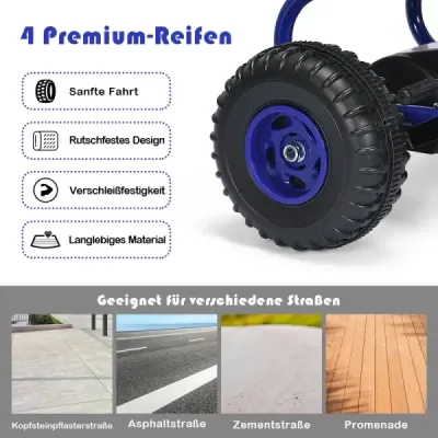 Gokartový vozík Gokart s pedálem ruční brzdy Auto s pedálem 30 kg Pedál Vozidlo s pedálem 3-6 let Modré