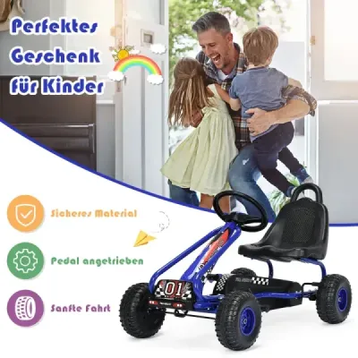 Gokartový vozík Gokart s pedálem ruční brzdy Auto s pedálem 30 kg Pedál Vozidlo s pedálem 3-6 let Modré
