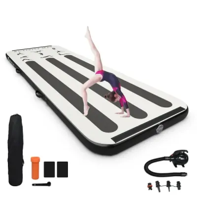 300 cm gymnastická podložka elektrická pumpa gymnastická podložka nafukovací balanční podložka stříbrná