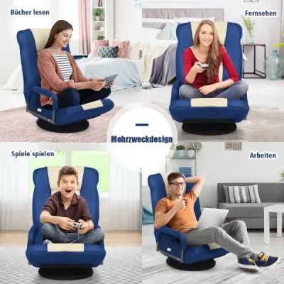Podlahové křeslo otočné podlahové křeslo relaxační křeslo pohovka na podlahu líná pohovka modrá