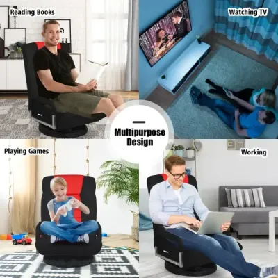 Podlahové křeslo otočné podlahové křeslo polohovatelné podlahová pohovka líná pohovka červená