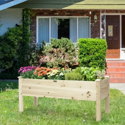 Vyvýšený záhon sadbovače žlab vyvýšené lůžko z jedlového dřeva vyvýšený sadbovač box zahradní sada 120 x 43,5 x 51 cm