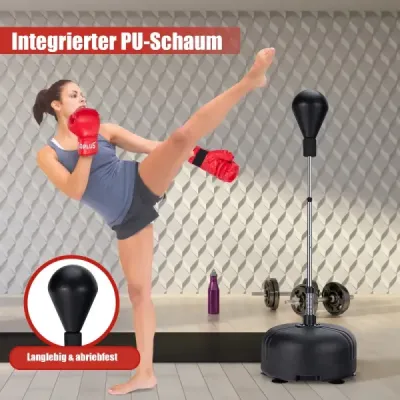 Boxovací míč se stojanem 4-cestně výškově stavitelný stojací boxovací míč s nafukovacím stojanem černá