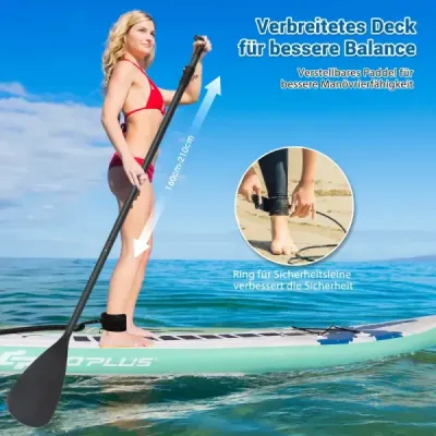 Stand Up Surfboard Nafukovací surfovací prkno 320 x 76 x 15 cm Zelená