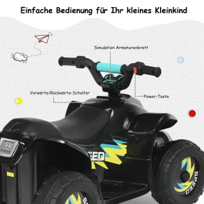 Elektrické auto pro děti elektrická dětská čtyřkolka dětská motorka 73 x 40 x 44,5 cm černá