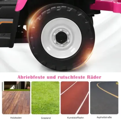 12 V dětský traktor s přívěsem Elektrické autíčko na baterie žluté