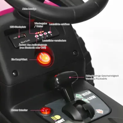 12 V dětský traktor s přívěsem Elektrické autíčko na baterie žluté