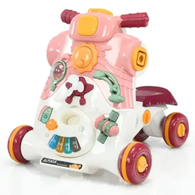 Pomůcka k sezení 3 v 1 pro děti Baby Walker 46 x 46 x 46 cm Růžová