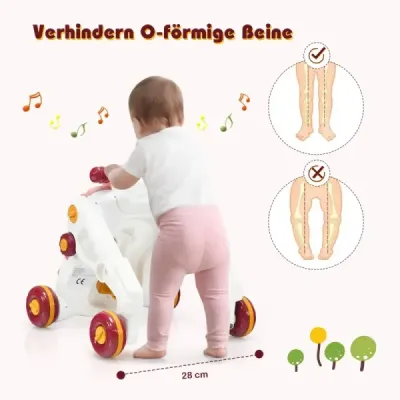 Pomůcka k sezení 3 v 1 pro děti Baby Walker 46 x 46 x 46 cm Růžová