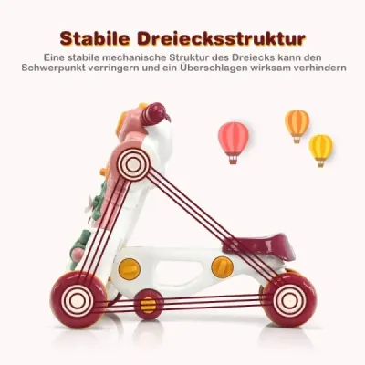 Pomůcka k sezení 3 v 1 pro děti Baby Walker 46 x 46 x 46 cm Růžová