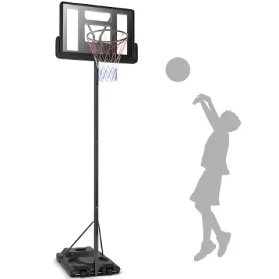 Basketbalový stojan 180-305 cm výškově nastavitelný basketbalový koš se stojanem a 2 kolečky pro děti