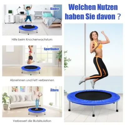 Trampolína 97 cm Mini skládací trampolína Skládací fitness trampolína Blue