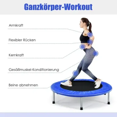 Trampolína 97 cm Mini skládací trampolína Skládací fitness trampolína Blue