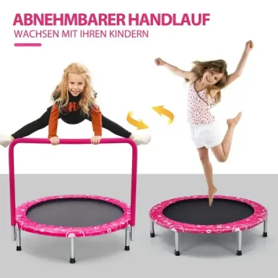 92 cm dětská trampolína mini trampolína s rukojetí skládací trampolína růžová + černá