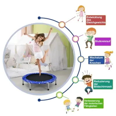 Dětská trampolína mini trampolína skládací trampolína pro batolata modrá + černá