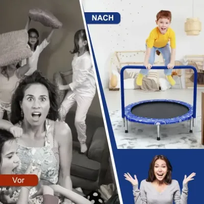 Dětská trampolína mini trampolína skládací trampolína pro batolata modrá + černá