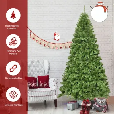 230 cm umělý vánoční stromeček s kovovým stojanem Christmas Tree Green