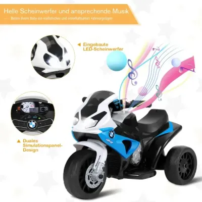 6V elektrická motorka dětská motorka elektrické vozidlo pro děti 66 x 37 x 44,5 cm modré