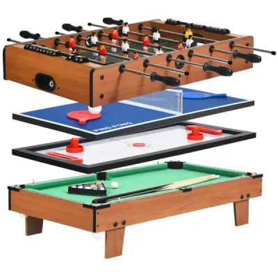 Hrací stůl 4 v 1 kulečníkový stůl a stolní tenis a vzdušný hokej a stolní fotbal 81 x 43 x 30,5 cm