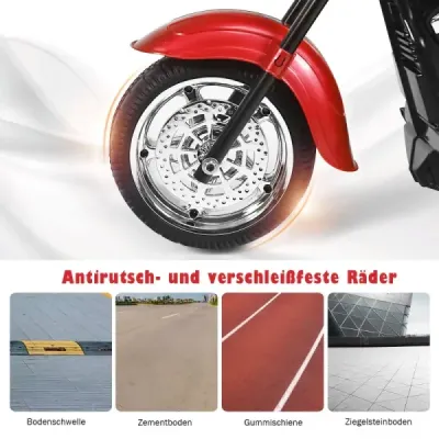 Motorka ve stylu chopperu elektrická motorka dětská motorka 91 x 48 x 64 cm červená + černá