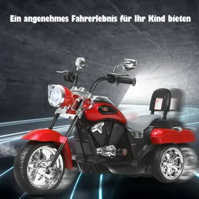 Motorka ve stylu chopperu elektrická motorka dětská motorka 91 x 48 x 64 cm červená + černá