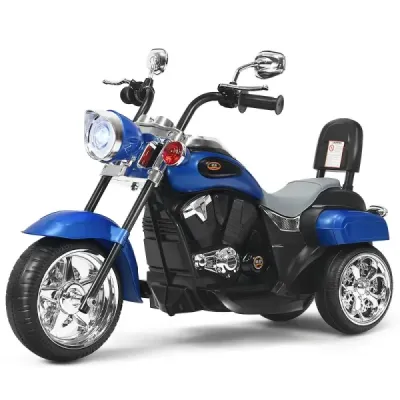 6V elektrická motorka s nastavitelným světlometem motorka 91 x 48 x 64 cm modrá + černá