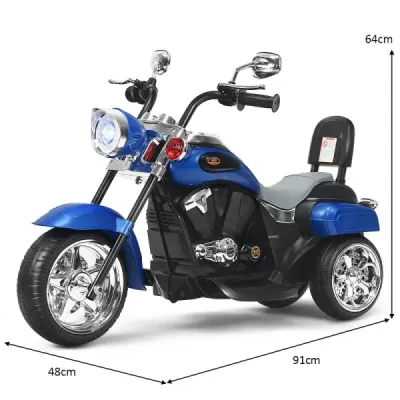 6V elektrická motorka s nastavitelným světlometem motorka 91 x 48 x 64 cm modrá + černá