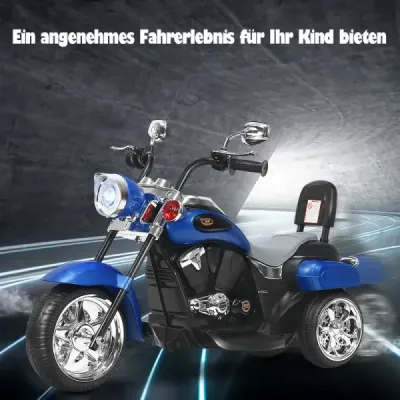 6V elektrická motorka s nastavitelným světlometem motorka 91 x 48 x 64 cm modrá + černá