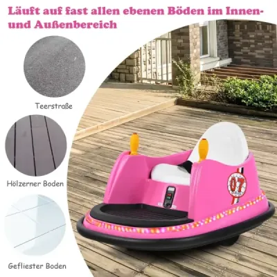 6V dětské nárazníkové auto elektrická vozidla se světly a hudbou 57 x 75 x 42 cm fialová