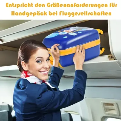 2-dílná sada dětských kufrů se vzorem astronauta batoh a kufr 27 x 20 x 43 cm tmavě modrá