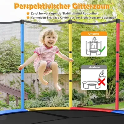 ?140 cm zahradní trampolína s bezpečnostní sítí Trampolína do 135 kg zatížitelná pro děti od 3 let Barevná