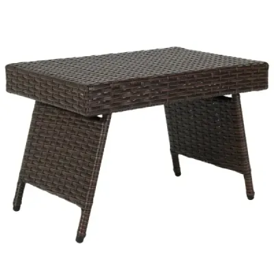 Skládací konferenční stolek Venkovní stolek s vrchní deskou z PVC 60 x 40 x 40 cm Hnědý