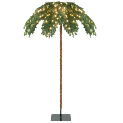 Umělá tropická vánoční palma s 250 teplými bílými LED světly a 813 konci větví 180 cm